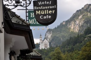Neuschanstein in background, heart of Bavaria (and tourism)