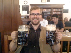 IMG_2004 Holding my and Shane's liter of Dunkel, Hofbrauhaus